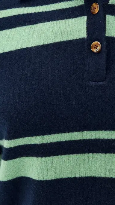 Renggli Cashmere Striped Polo idnight/Jade | Thumbnail 6 Renggli Cashmere Striped Polo idnight/Jade | Thumbnail 6
