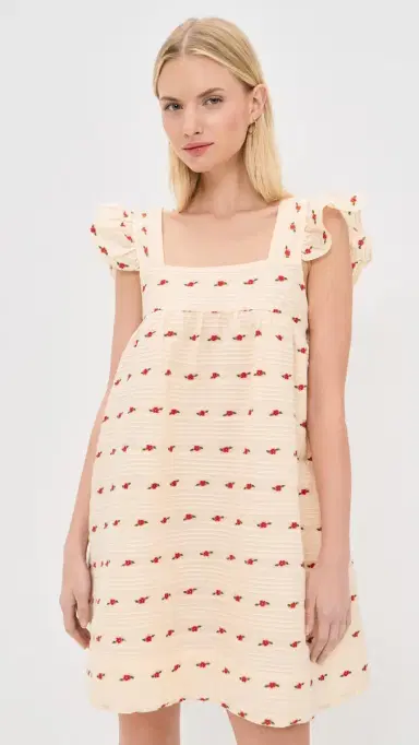 For Love & Lemons Aster Babydoll Mini Dress White | Thumbnail 2 For Love & Lemons Aster Babydoll Mini Dress White | Thumbnail 2