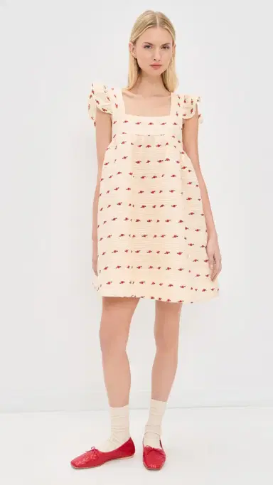 For Love & Lemons Aster Babydoll Mini Dress White | Thumbnail 5 For Love & Lemons Aster Babydoll Mini Dress White | Thumbnail 5