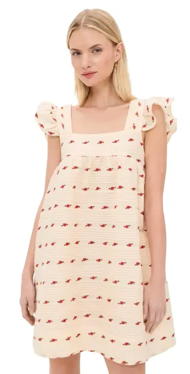 For Love & Lemons Aster Babydoll Mini Dress White | Thumbnail 1 For Love & Lemons Aster Babydoll Mini Dress White | Thumbnail 1