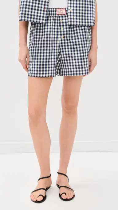 Marine Layer Poplin Boxer Shorts Navy/White Gingham | Thumbnail 2 Marine Layer Poplin Boxer Shorts Navy/White Gingham | Thumbnail 2