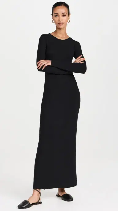Leset Lauren Long Sleeve Maxi Dress Black | Thumbnail 2 Leset Lauren Long Sleeve Maxi Dress Black | Thumbnail 2