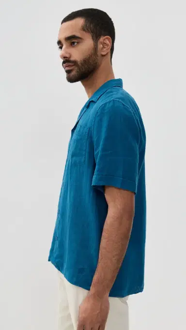 Vilebrequin Charli Linen Camp Shirt Paon | Thumbnail 4 Vilebrequin Charli Linen Camp Shirt Paon | Thumbnail 4