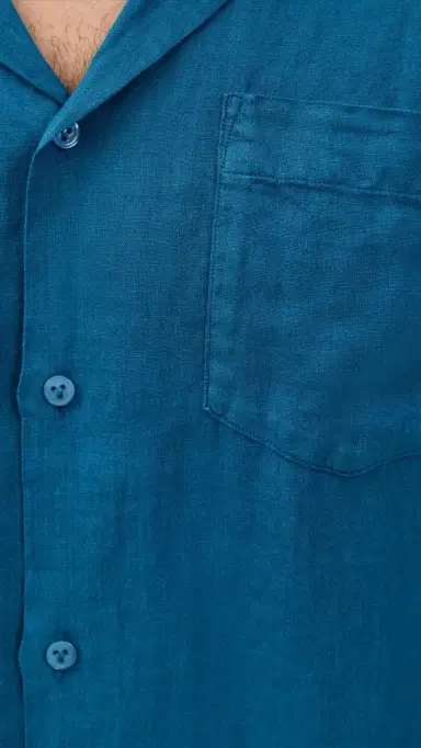 Vilebrequin Charli Linen Camp Shirt Paon | Thumbnail 6 Vilebrequin Charli Linen Camp Shirt Paon | Thumbnail 6