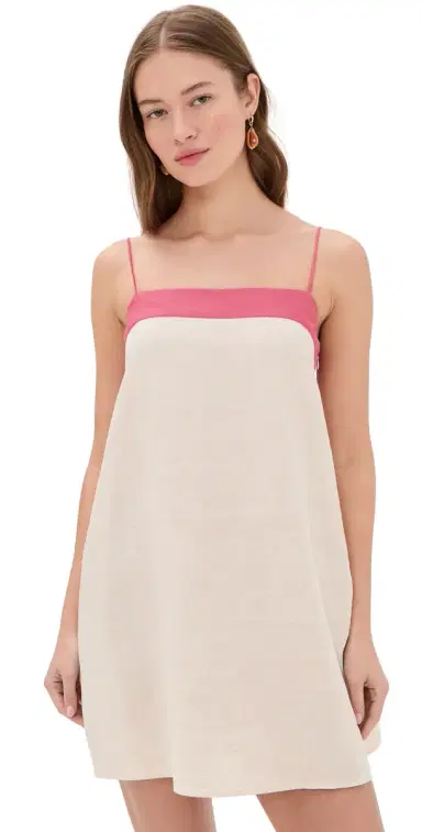 STAUD Laura Linen Mini Dress Blush Canyon | Thumbnail 1 STAUD Laura Linen Mini Dress Blush Canyon | Thumbnail 1