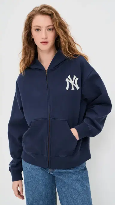 Sporty & Rich Heritage Yankees Zip Hoodie Dark Navy | Thumbnail 2 Sporty & Rich Heritage Yankees Zip Hoodie Dark Navy | Thumbnail 2