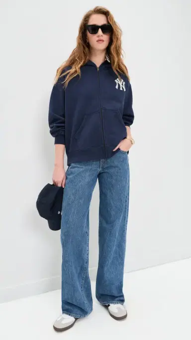 Sporty & Rich Heritage Yankees Zip Hoodie Dark Navy | Thumbnail 5 Sporty & Rich Heritage Yankees Zip Hoodie Dark Navy | Thumbnail 5