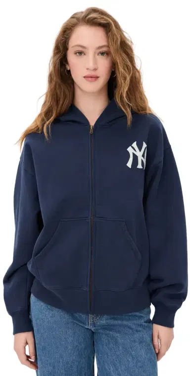 Sporty & Rich Heritage Yankees Zip Hoodie Dark Navy | Thumbnail 1 Sporty & Rich Heritage Yankees Zip Hoodie Dark Navy | Thumbnail 1