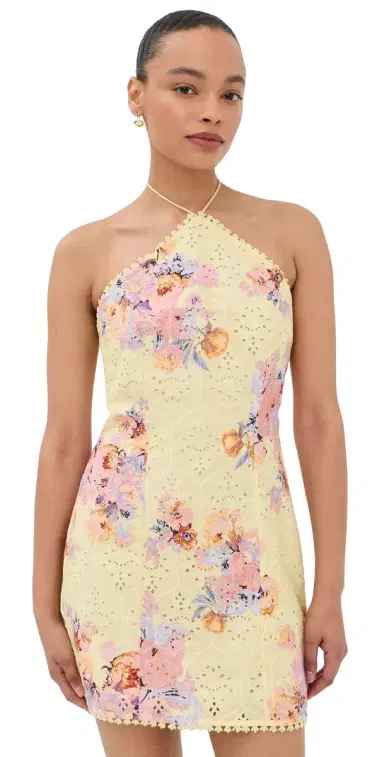 Hemant & Nandita Halterneck ini Dress Yellow | Thumbnail 1 Hemant & Nandita Halterneck ini Dress Yellow | Thumbnail 1