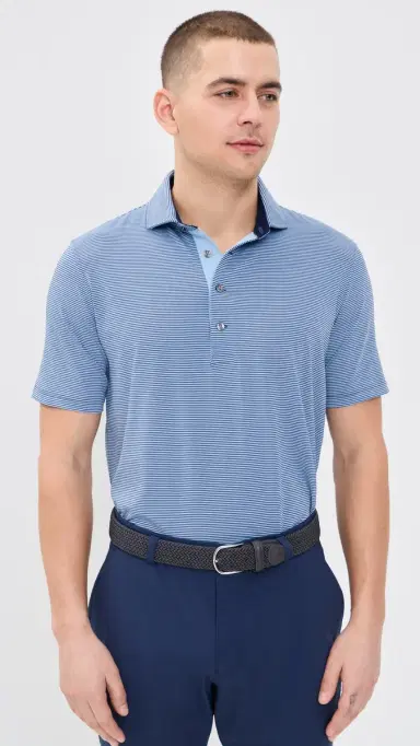 Greyson Saranac Striped Polo Falcon/Wolf Blue | Thumbnail 2 Greyson Saranac Striped Polo Falcon/Wolf Blue | Thumbnail 2
