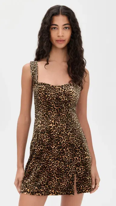 Good American Velvet Mini Dress Mini ucky eopard | Thumbnail 2 Good American Velvet Mini Dress Mini ucky eopard | Thumbnail 2