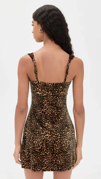 Good American Velvet Mini Dress Mini ucky eopard | Thumbnail 3 Good American Velvet Mini Dress Mini ucky eopard | Thumbnail 3
