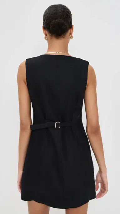 POSSE Emma Button Down Mini Dress Black | Thumbnail 3 POSSE Emma Button Down Mini Dress Black | Thumbnail 3
