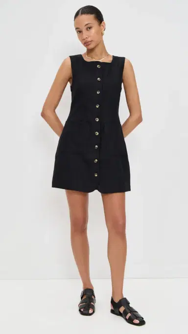 POSSE Emma Button Down Mini Dress Black | Thumbnail 5 POSSE Emma Button Down Mini Dress Black | Thumbnail 5