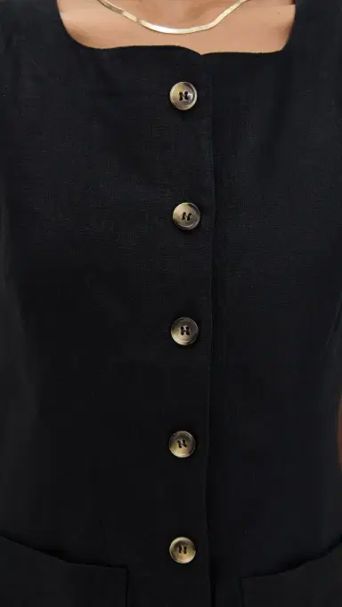 POSSE Emma Button Down Mini Dress Black | Thumbnail 6 POSSE Emma Button Down Mini Dress Black | Thumbnail 6