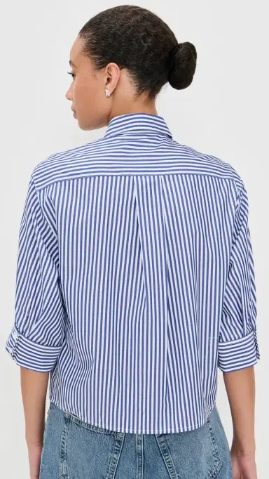 rag & bone Lucia tripe Poplin Shirt Navy tripe | Thumbnail 3 rag & bone Lucia tripe Poplin Shirt Navy tripe | Thumbnail 3