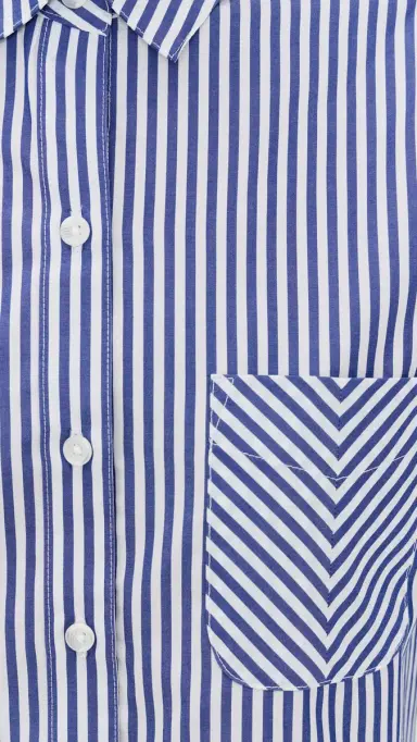 rag & bone Lucia tripe Poplin Shirt Navy tripe | Thumbnail 6 rag & bone Lucia tripe Poplin Shirt Navy tripe | Thumbnail 6