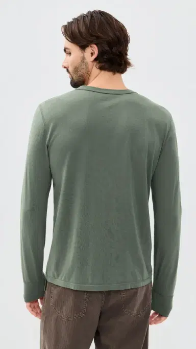 Save Khaki Long Sleeve upima Jersey Henley Basil | Thumbnail 3 Save Khaki Long Sleeve upima Jersey Henley Basil | Thumbnail 3