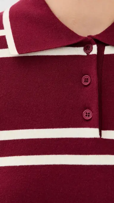 State & Lake Short Sleeve triped Polo Oxblood/White | Thumbnail 6 State & Lake Short Sleeve triped Polo Oxblood/White | Thumbnail 6