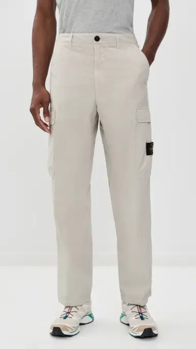 Stone Island Lightweight Stretch Cotton Cargo Trousers Pearl Grey | Thumbnail 2 Stone Island Lightweight Stretch Cotton Cargo Trousers Pearl Grey | Thumbnail 2