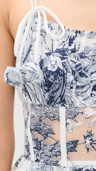 En Saison Cyrus Midi Dress White Navy M | Thumbnail 6 En Saison Cyrus Midi Dress White Navy M | Thumbnail 6