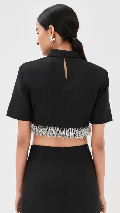SIMKHAI Jalen Cropped Top Black | Thumbnail 3 SIMKHAI Jalen Cropped Top Black | Thumbnail 3