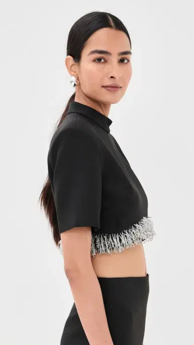 SIMKHAI Jalen Cropped Top Black | Thumbnail 4 SIMKHAI Jalen Cropped Top Black | Thumbnail 4