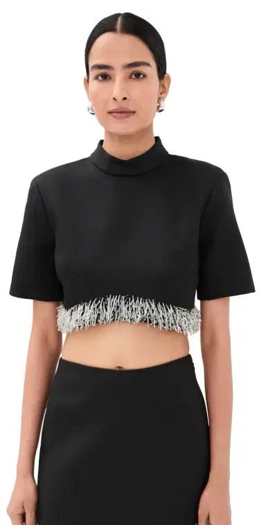 SIMKHAI Jalen Cropped Top Black | Thumbnail 1 SIMKHAI Jalen Cropped Top Black | Thumbnail 1