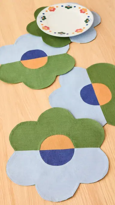 Misette Linen Patchwork Placemats Set of 4 | Thumbnail 2 Misette Linen Patchwork Placemats Set of 4 | Thumbnail 2