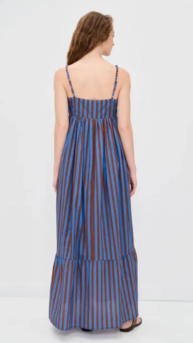 English Factory Big Stripe Maxi Dress Blue/Brown Stripe | Thumbnail 3 English Factory Big Stripe Maxi Dress Blue/Brown Stripe | Thumbnail 3