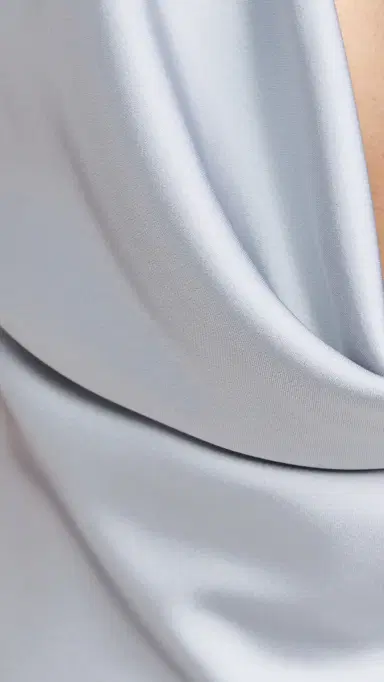 Norma Kamali Halter Drape Bias Gown ilver | Thumbnail 6 Norma Kamali Halter Drape Bias Gown ilver | Thumbnail 6
