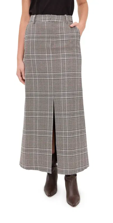LE BOP Roxy Skirt Tan Plaid | Thumbnail 1 LE BOP Roxy Skirt Tan Plaid | Thumbnail 1