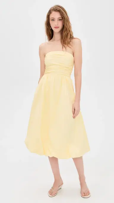 WAYF Katherine Bubble Hem Dress Yellow | Thumbnail 2 WAYF Katherine Bubble Hem Dress Yellow | Thumbnail 2