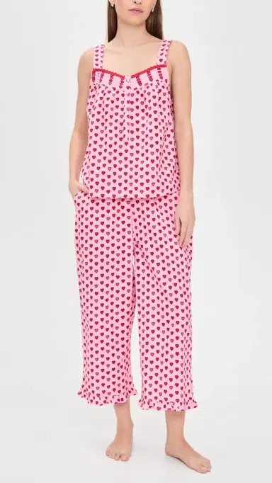 Printfresh Back To Bed Cropped Set ini Candy Hearts | Thumbnail 2 Printfresh Back To Bed Cropped Set ini Candy Hearts | Thumbnail 2