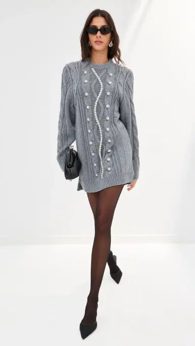 LE BOP Carrington ini Dress Heather Grey | Thumbnail 2 LE BOP Carrington ini Dress Heather Grey | Thumbnail 2
