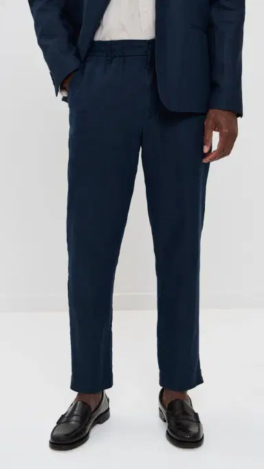 NN07 Billie Drawstring Linen Pants Navy Blue | Thumbnail 2 NN07 Billie Drawstring Linen Pants Navy Blue | Thumbnail 2