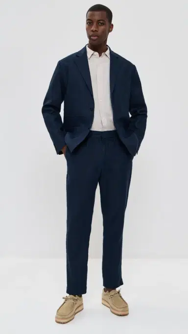 NN07 Billie Drawstring Linen Pants Navy Blue | Thumbnail 5 NN07 Billie Drawstring Linen Pants Navy Blue | Thumbnail 5
