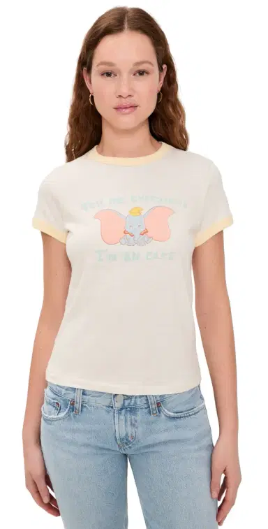 RE/DONE 60s Slim Ringer Dumbo Tee | Thumbnail 1 RE/DONE 60s Slim Ringer Dumbo Tee | Thumbnail 1