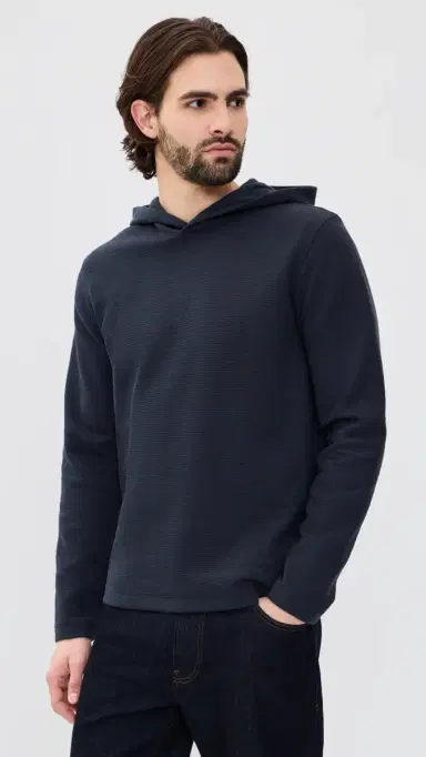 Vince Double Face Pullover Hoodie Coastal | Thumbnail 2 Vince Double Face Pullover Hoodie Coastal | Thumbnail 2