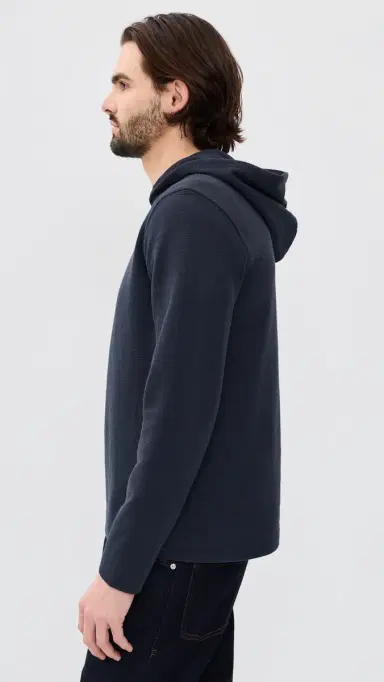 Vince Double Face Pullover Hoodie Coastal | Thumbnail 4 Vince Double Face Pullover Hoodie Coastal | Thumbnail 4