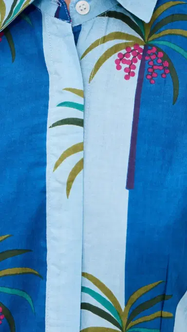 Guadalupe Design Luciana Palm Dress Blue | Thumbnail 6 Guadalupe Design Luciana Palm Dress Blue | Thumbnail 6