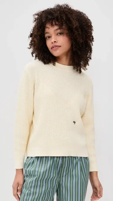 Hommegirls Waffle Knit Pullover Cream | Thumbnail 2 Hommegirls Waffle Knit Pullover Cream | Thumbnail 2