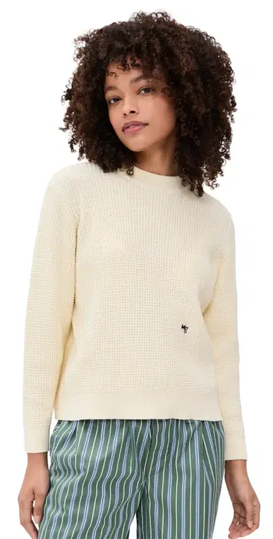 Hommegirls Waffle Knit Pullover Cream | Thumbnail 1 Hommegirls Waffle Knit Pullover Cream | Thumbnail 1