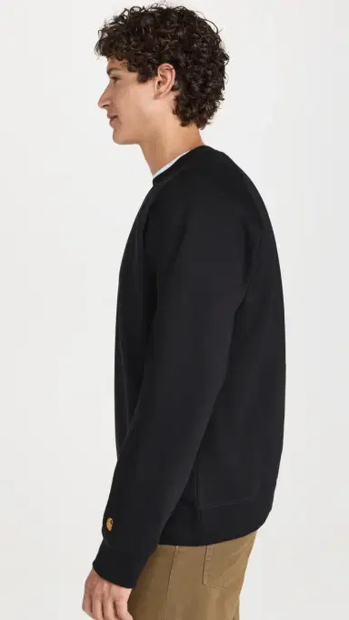 Carhartt WIP Chase Crewneck Sweatshirt Black/Gold | Thumbnail 4 Carhartt WIP Chase Crewneck Sweatshirt Black/Gold | Thumbnail 4