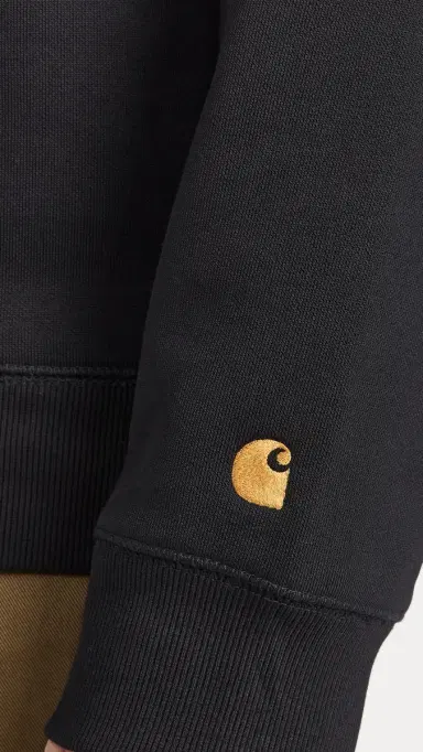 Carhartt WIP Chase Crewneck Sweatshirt Black/Gold | Thumbnail 6 Carhartt WIP Chase Crewneck Sweatshirt Black/Gold | Thumbnail 6