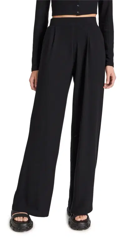 LESET Lauren Pleated Pocket Pants Black | Thumbnail 1 LESET Lauren Pleated Pocket Pants Black | Thumbnail 1