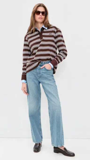 rag & bone Stripe Long Sleeve Rugby Brwmt | Thumbnail 5 rag & bone Stripe Long Sleeve Rugby Brwmt | Thumbnail 5