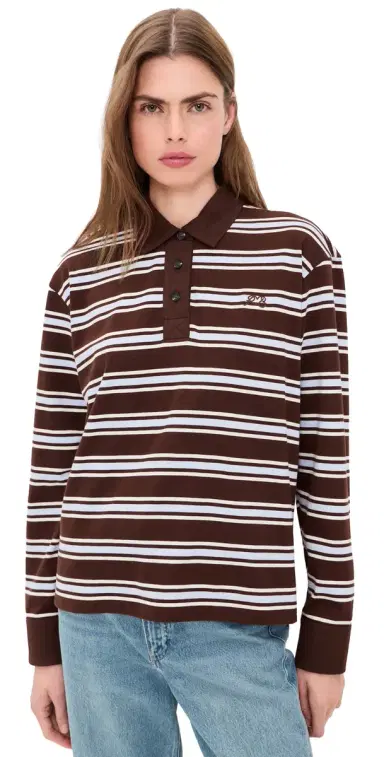 rag & bone Stripe Long Sleeve Rugby Brwmt | Thumbnail 1 rag & bone Stripe Long Sleeve Rugby Brwmt | Thumbnail 1