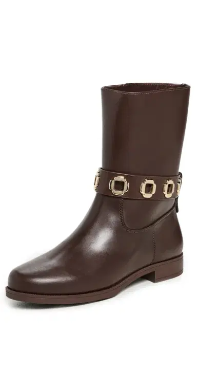 Larroudé Milan Flat Booties Brown 8 | Thumbnail 1 Larroudé Milan Flat Booties Brown 8 | Thumbnail 1