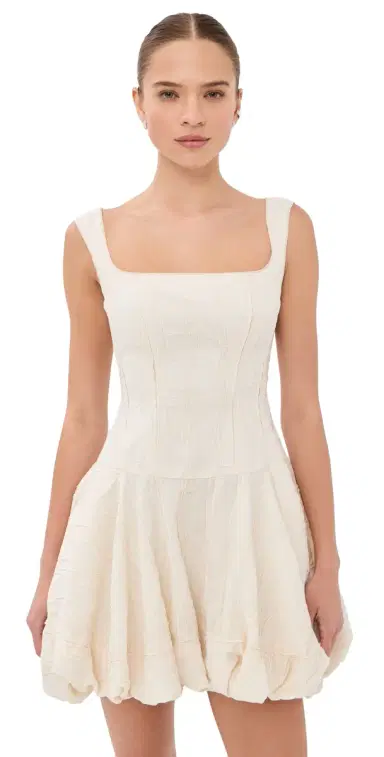 SIMKHAI Nattie Bubble Mini Dress White Multi | Thumbnail 1 SIMKHAI Nattie Bubble Mini Dress White Multi | Thumbnail 1